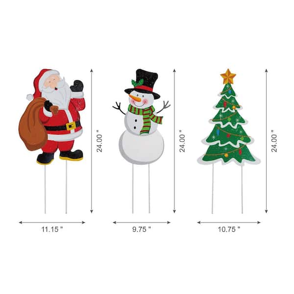Glitzhome 14 in. H Christmas Hooked 3D Santa and Snowman Pillow (Set of 2)  2004800018 - The Home Depot