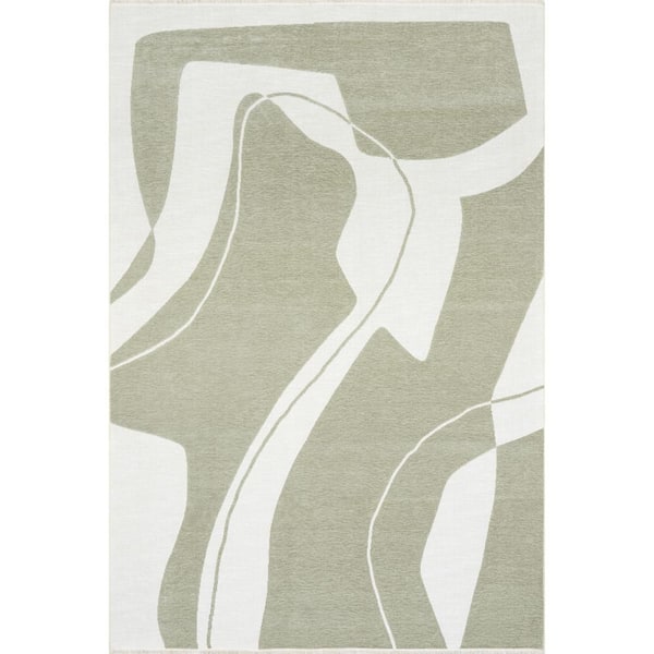 nuLOOM Sevyn Abstract Reversible Green 4 ft. x 6 ft. Modern Area Rug
