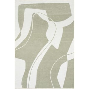 Sevyn Abstract Reversible Green 4 ft. x 6 ft. Modern Area Rug