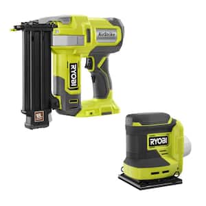 ONE+ 18V 18-Gauge Cordless AirStrike Brad Nailer with Cordless 1/4 Sheet Sander (Tools Only)