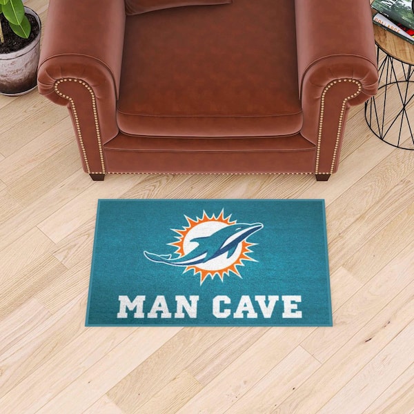 NFL Miami Dolphins Teal Man Cave 2 ft. x 3 ft. Area Rug