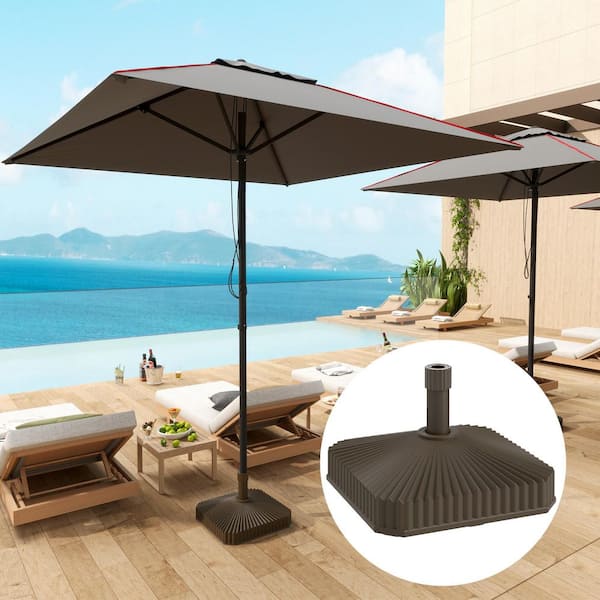 brown patio umbrella base stand included 10 ft SunVilla ft. Market SunVilla the push Mondawe 20 in Patio Umbrella