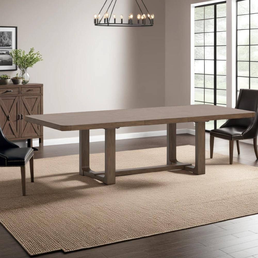Cabal Brown Wood 46 in. Trestle Dining Table Seats 4