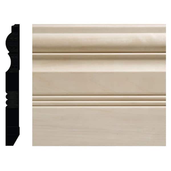 Ornamental Mouldings 3/4 in. x 6-1/2 in. White Hardwood Victorian Baseboard Moulding