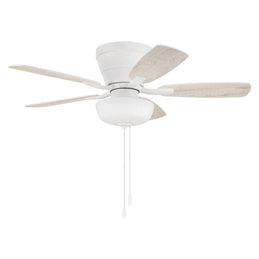 Wheeler 42" White MDF Flush Mount Ceiling Fan with Light