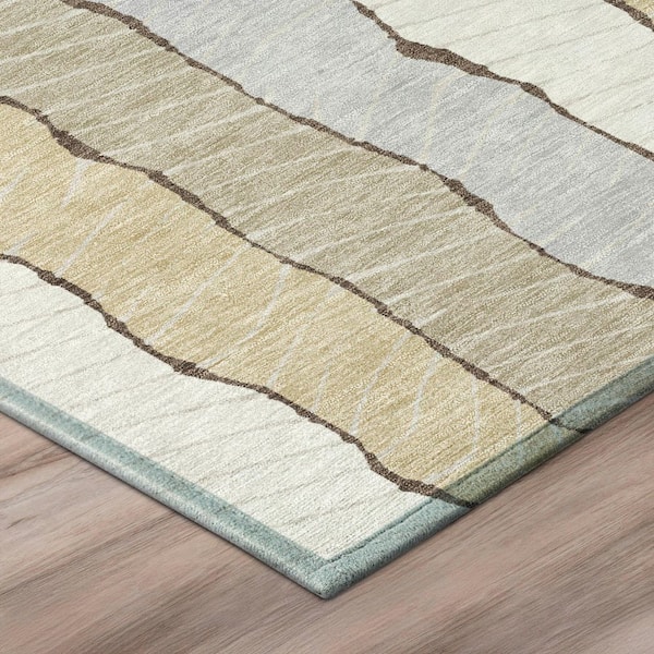 Chantille Machine Washable Indoor/Outdoor Abstract ACN3039 Ivory 9 ft. x 12 ft. Area Rug