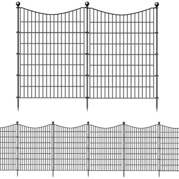 40 in. Metal Garden Fence No Dig Decorative Panels for Yard and Animal Barrier Rustproof Weatherproof Edging Borders