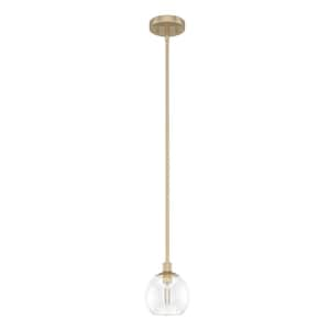 Xidane 1-Light Alturas Gold Island Mini Pendant Light with Clear Glass Shade