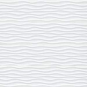 Wavy White 12 in. x 24 in. Glossy Ceramic Wall Tile (16 sq. ft./Case)