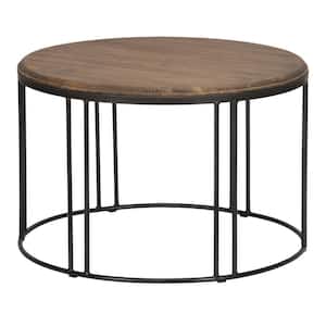 Mariana 28 in. Brown Round Wood Coffee Table