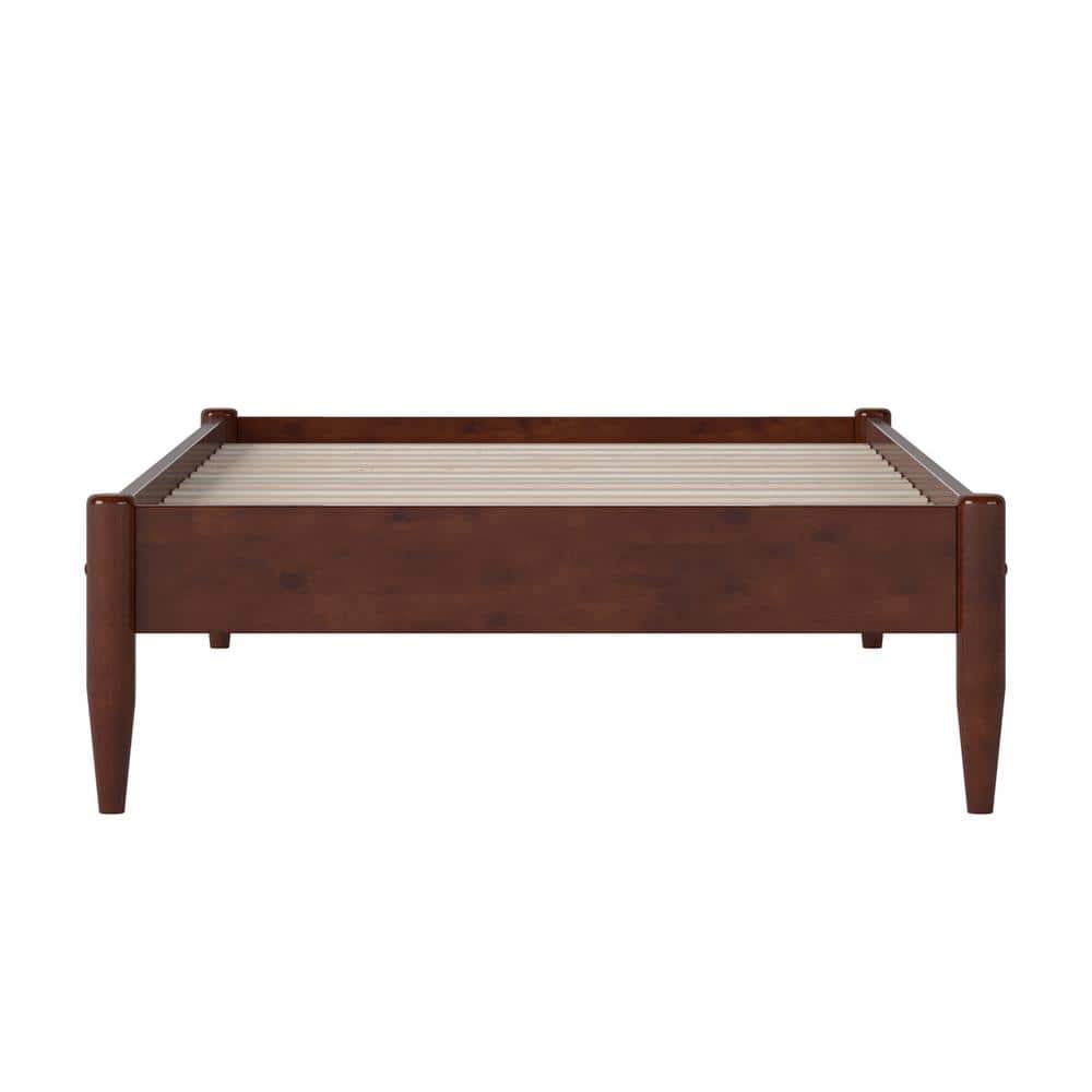 Pasadena Walnut Twin XL Solid Wood Platform Bed with Slats