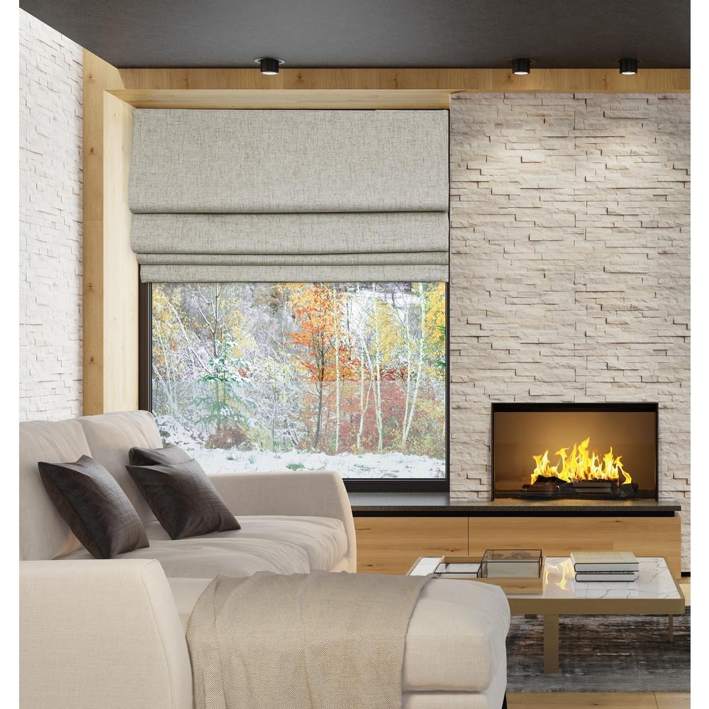 Augustus 63" x 40" Cordless Roman Blackout Faux Linen Shade