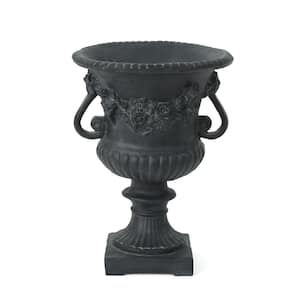 Buena Vista 24 in. Antique Black Cast Stone Urn