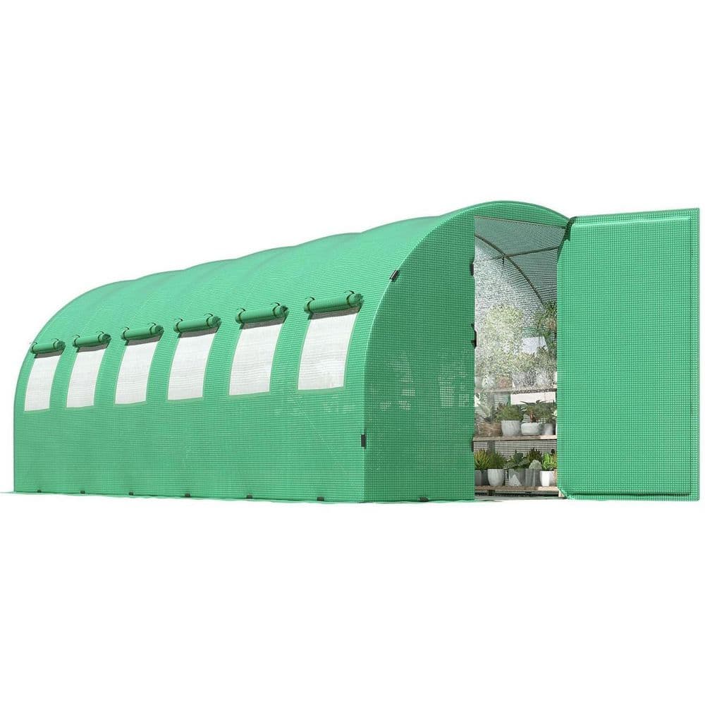 amerlife 20 x 10 x 7 ft. Metal Green Greenhouse P100252017HDGLUS01