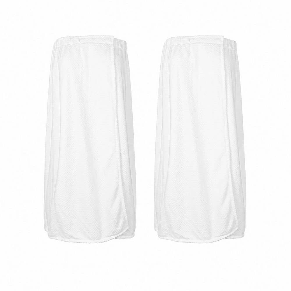 White Bath Robe 2 pcs Set Spa Towel Wrap for Women Adjustable Closure Lightweight Absorbent Soft Bath Accessory price history on PriceWatchPro