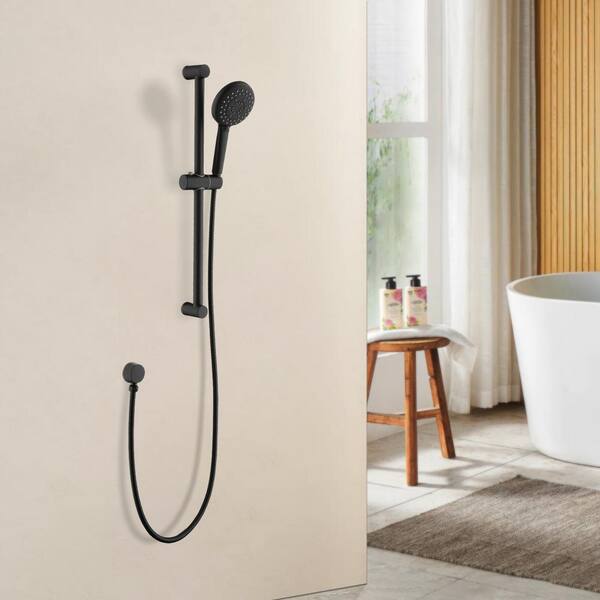 Wall-Mount Slide Bar with Handheld Shower Head Hand Shower Hose Holder  Touch-Clean Sprayer Matte Black - Bed Bath & Beyond - 35568442