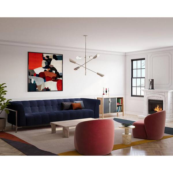 Progress Lighting Cornett 44.12 in. 6-Light Brushed Gold Mid-Century Modern Chandelier for Dining Rooms, Great Rooms, Bedrooms