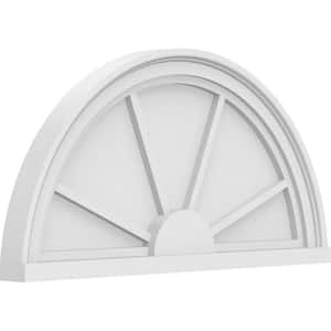 2 in. x 26 in. x 13 in. Half Round 4-Spoke Architectural Grade PVC Pediment Moulding