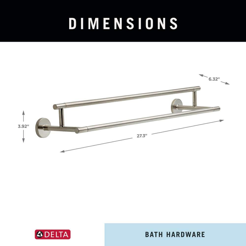Modern Stainless Steel Double Wall Mount Towel Bar