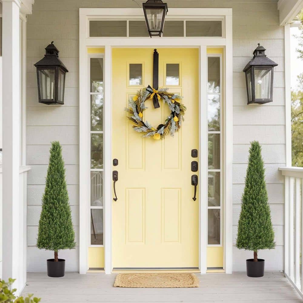 4 ft. Artificial Cedar Topiary Trees for Outdoors Potted Fake Cypress Tree 