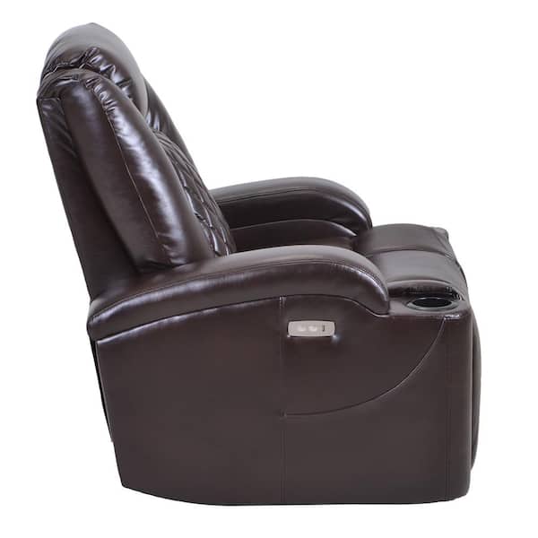 Qualfurn Brown Pu Leather Power Motion, Can You Recover A Leather Recliner Chair