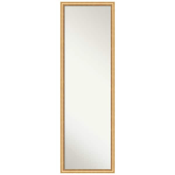 Amanti Art Salon Scoop Gold 16 in. x 50 in. Non-Beveled Casual Rectangle Wood Framed Full Length on the Door Mirror in Gold