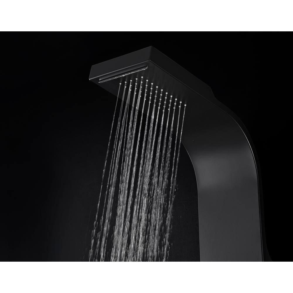 Black Aluminum 66'' Shower Panel with Rain Shower Head