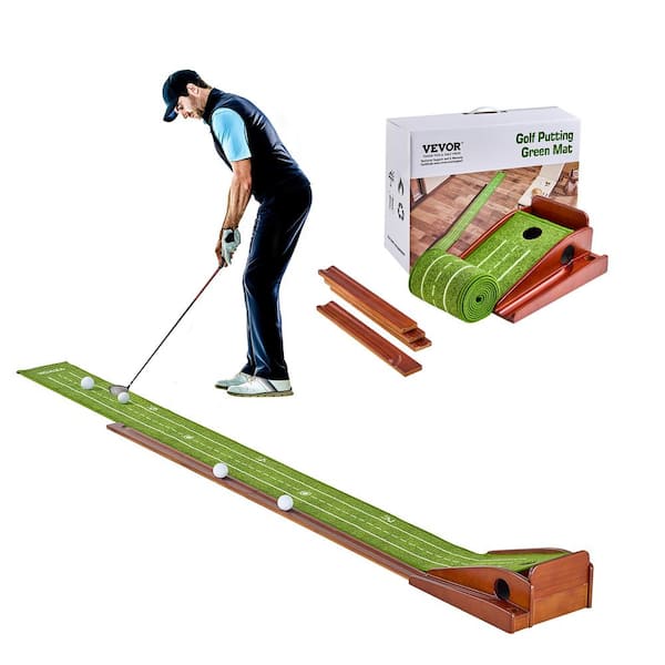VEVOR Golf Putting Mat, 1 Hole Indoor Golf Putting Green, Wrinkle-Free Golf Training Aid, Mini Golf Accessory
