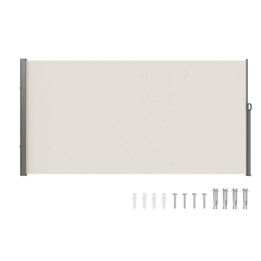 Retractable Side Awning, 71 in. x 138 in. Outdoor Privacy Screen, 180g Polyester Water-proof Retractable Patio Screen price history on PriceWatchPro