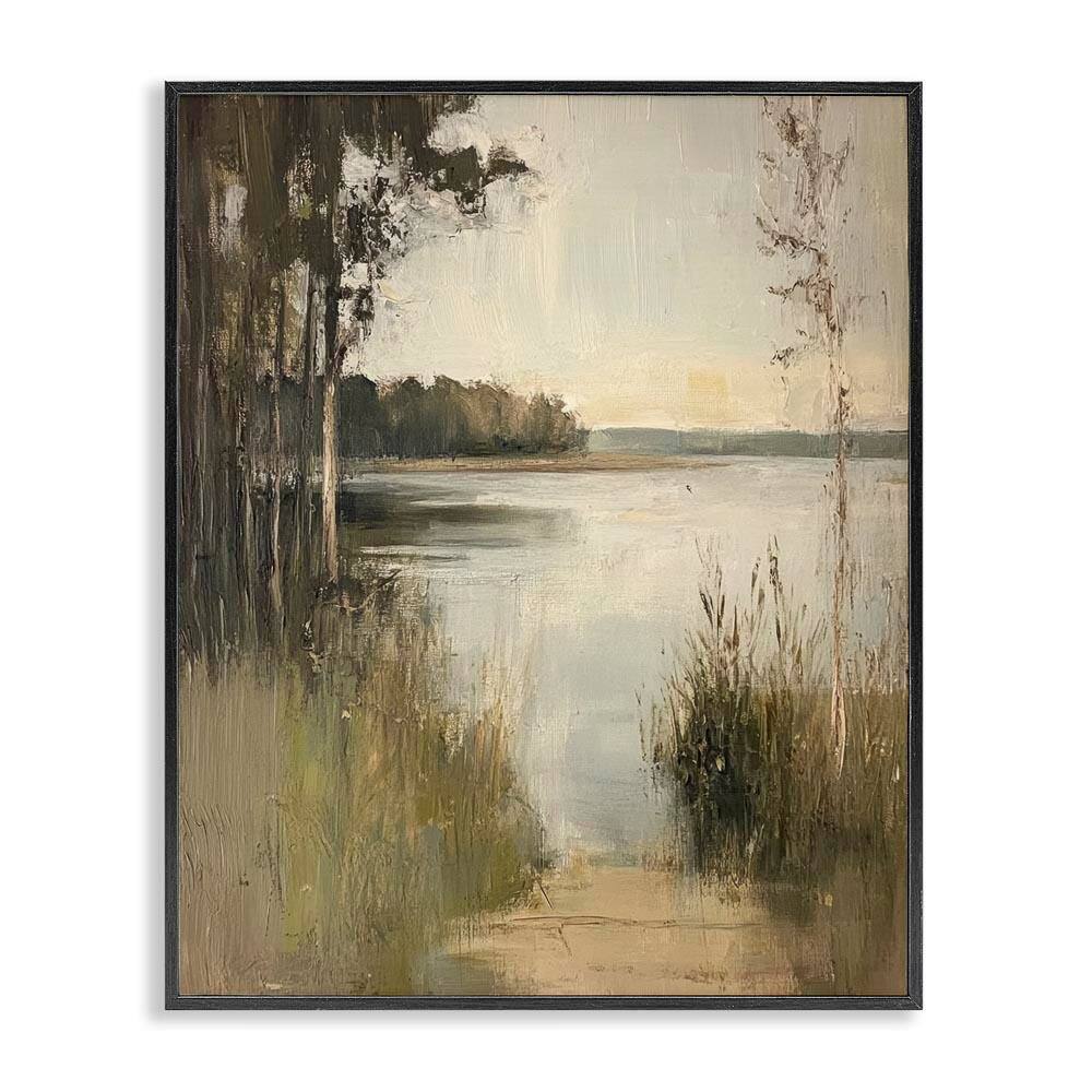 Wild Grasses by Lakeside by Petal Prints Design Black Framed Nature Giclee Art Print 30 in. x 24 in. price history on PriceWatchPro