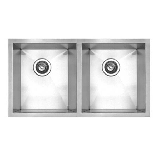 Whitehaus Collection Noah's Collection Undermount Stainless Steel 30 in. Double Bowl Kitchen Sink