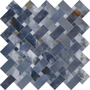 Splendor Blue 11.81 in. x 11.81 in. Matte Porcelain Mosaic Wall and Floor Tile (4.84 sq. ft./case) (5-pack)