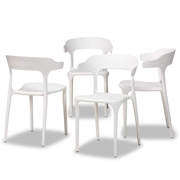 Baxton Studio Gould White Dining Chair (Set of 4)