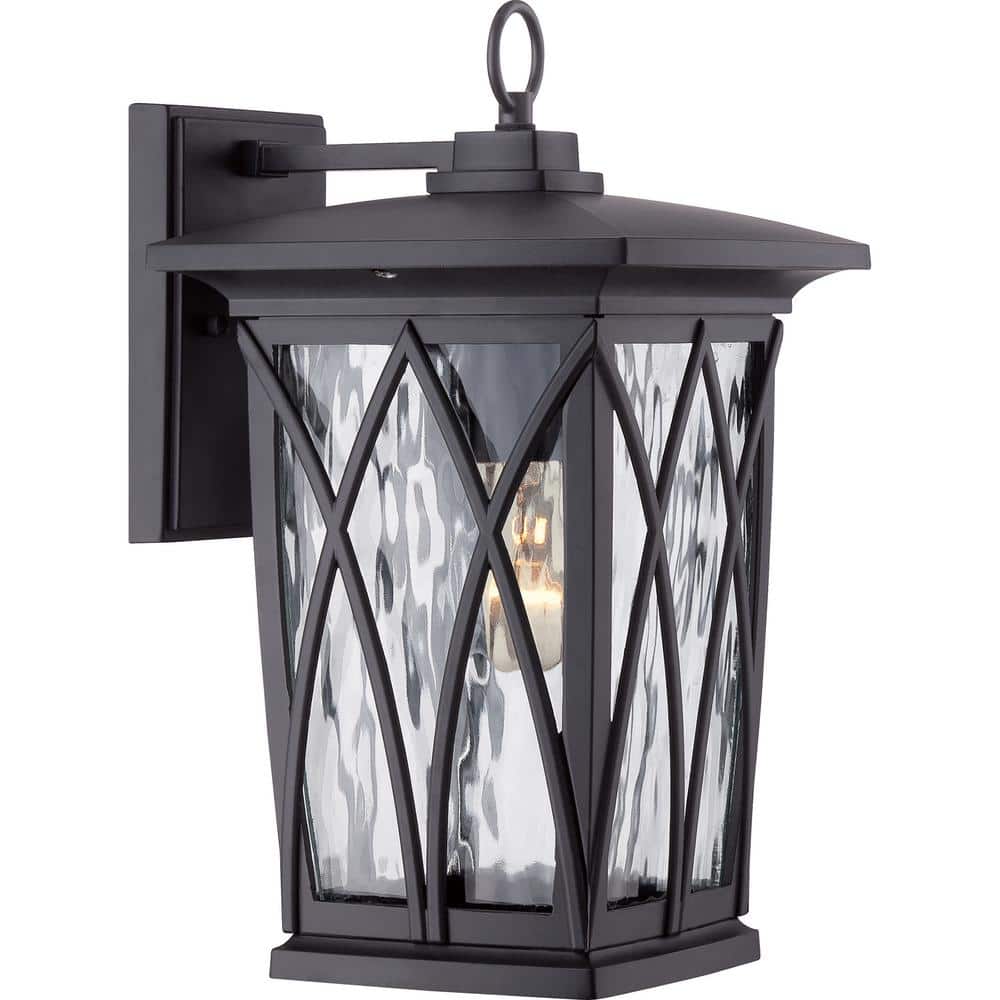 Quoizel Grover 1-Light Black Outdoor Wall Lantern Sconce GVR8408K