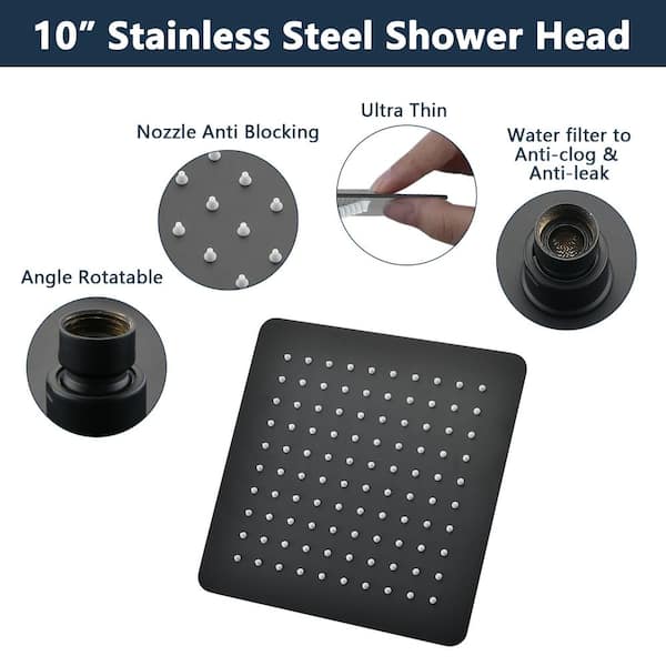1-Spray Wall Mount Handheld Shower Head with 2.5 GPM in Matte Black