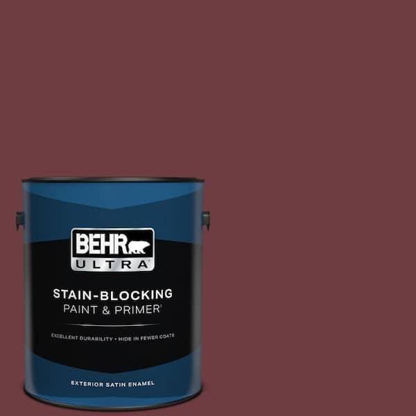 BEHR ULTRA 1 gal. #BXC-90 Wild Cranberry Satin Enamel Exterior Paint & Primer