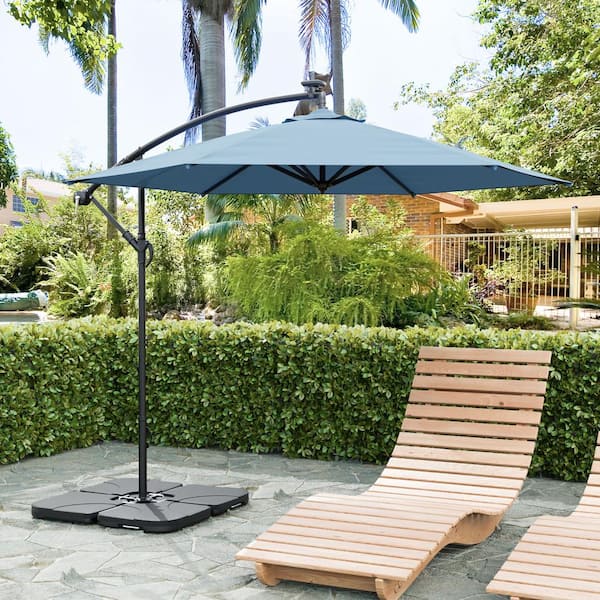 Tangram 132 lbs. Plastic Cantilever Offset Patio Umbrella Base in Black