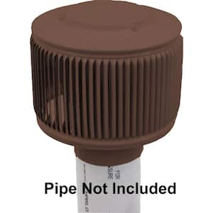 3 in. D Aluminum Aura PVC Static Roof Vent Cap Exhaust with Adapter for Sch. 40 PVC Pipe in Brown