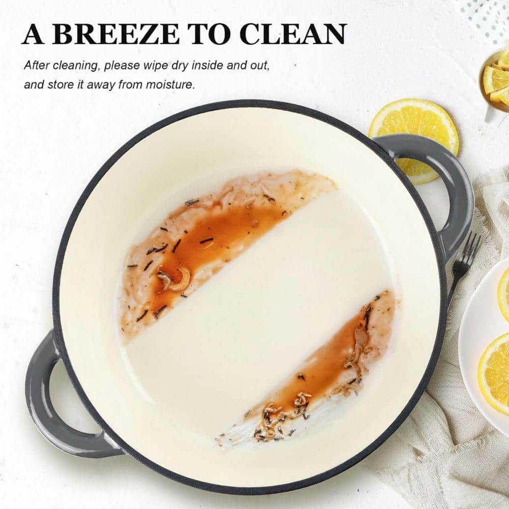 Lynzavix 12 in. Enamel Cast Iron Dutch Oven - Thumbnail 4