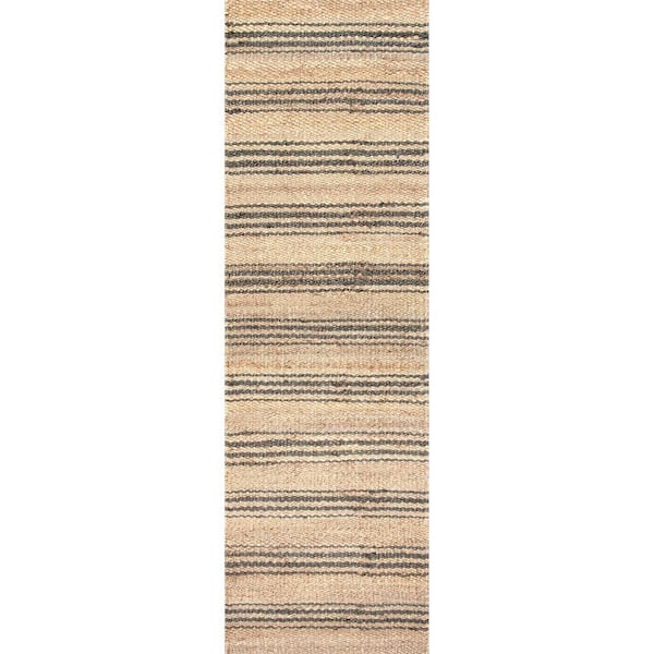Sycamore Striped Jute Natural 2 ft. x 8 ft. Runner Rug