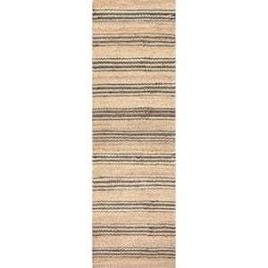 Lauren Liess Sycamore Striped Jute Area Rug Natural 2 ft. 6 in. x 6 ft. Runner Rug