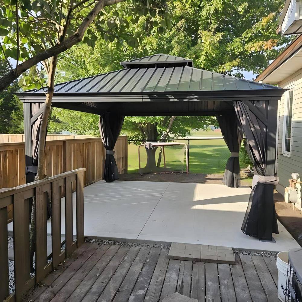 Have a question about PURPLE LEAF 13 ft. x 13 ft. Gray Aluminum Power