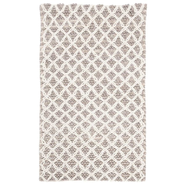 Natura 3 ft. x 5 ft. Ivory/Beige Distressed Multi-Diamonds Area Rug