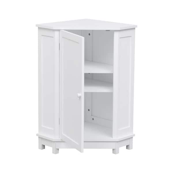 Cho White Triangle Corner Storage Cabinet For Bathroom Living Room And Kitchen With Modern Style Tb Wf291477aak The
