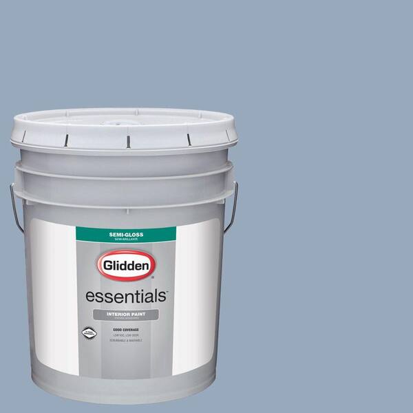 Glidden Essentials 5 gal. #HDGV25U Contemplative Blue Semi-Gloss Interior Paint