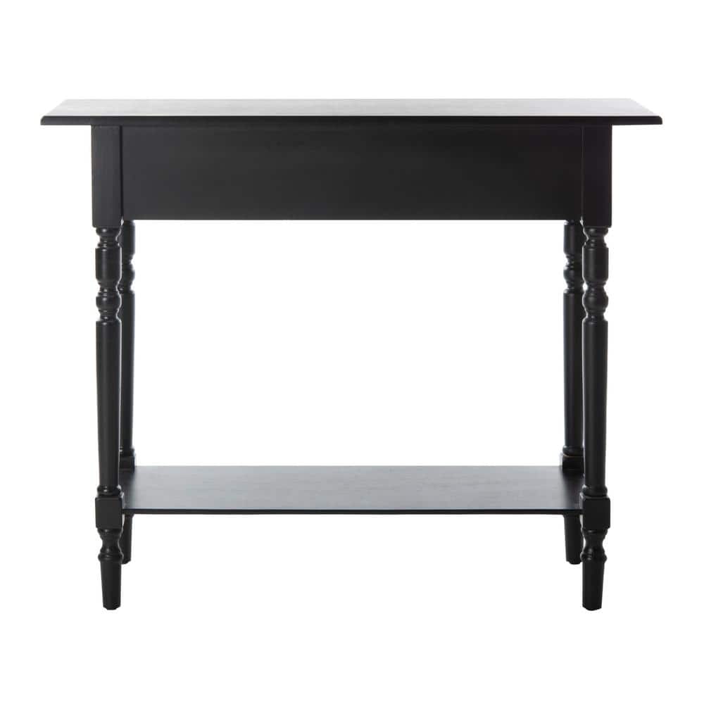 Transitional Gray Wood Console Table with Dual Storage Drawers