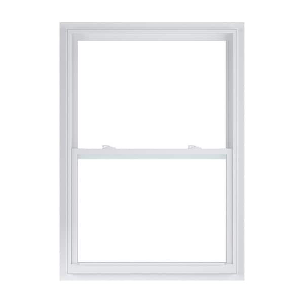 American Craftsman 35.375 in. x 53.25 in. 50 Series White Single Hung Low-E Argon SC Glass Vinyl Fin Window, Screen Incl