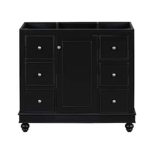 35 in. Bath Vanity Cabinet without Top in Black Unassembled