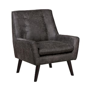 Pascale 30 in. Dark Gray Tufted Polyester Arm Chair