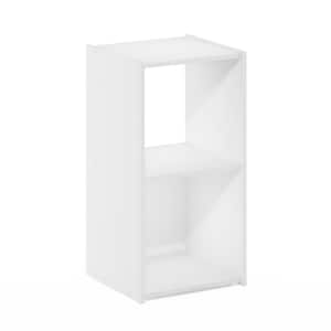Pelli 24.17 in. Tall White Wood 3-Shelf Cube Bookcase with Open Back